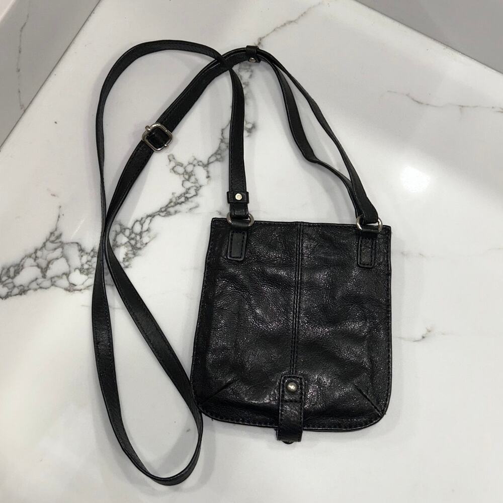 Banana Republic Black Swingpak Soft Lambskin Crossbody Bag Mini - Picture 3 of 10